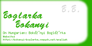 boglarka bokanyi business card